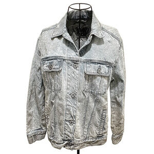 Abercrombie & Fitch Women Distressed Denim Jacket Size M Light Wash 100% Cotton